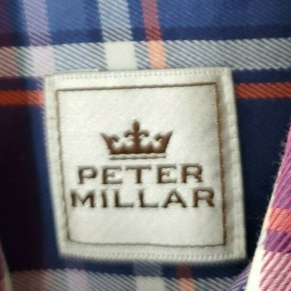 Peter Millar Men's Long Sleeve Multicolored Button Stripped Dress Shirt Size M - Picture 2 of 4